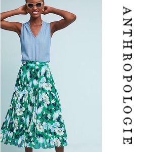 Maeve Floral Pleated Midi Skirt